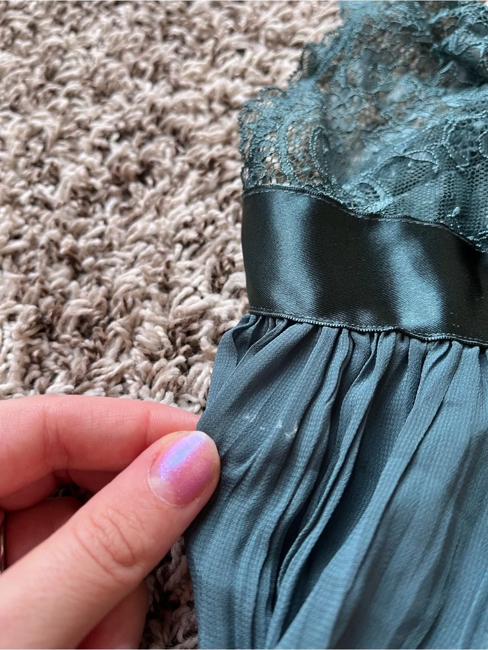 Victoria's Secret Pleated Rhinestone Strap Babydoll Chemise